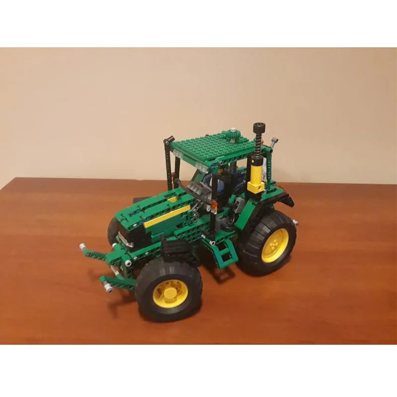MOC-70534 Green Agricultural Transport Tractor Assembly Splicing Building Block Model 912 Building Block Parts MOC Creative Toys