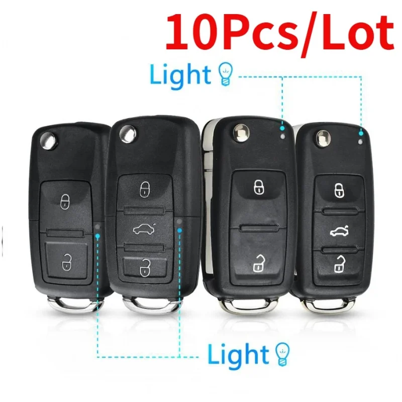 

2/3 Buttons Folding Car Remote Key Flip Key Shell For Volkswagen VW Polo Passat B5 Tiguan Golf Seat Skoda Auto Blank Key