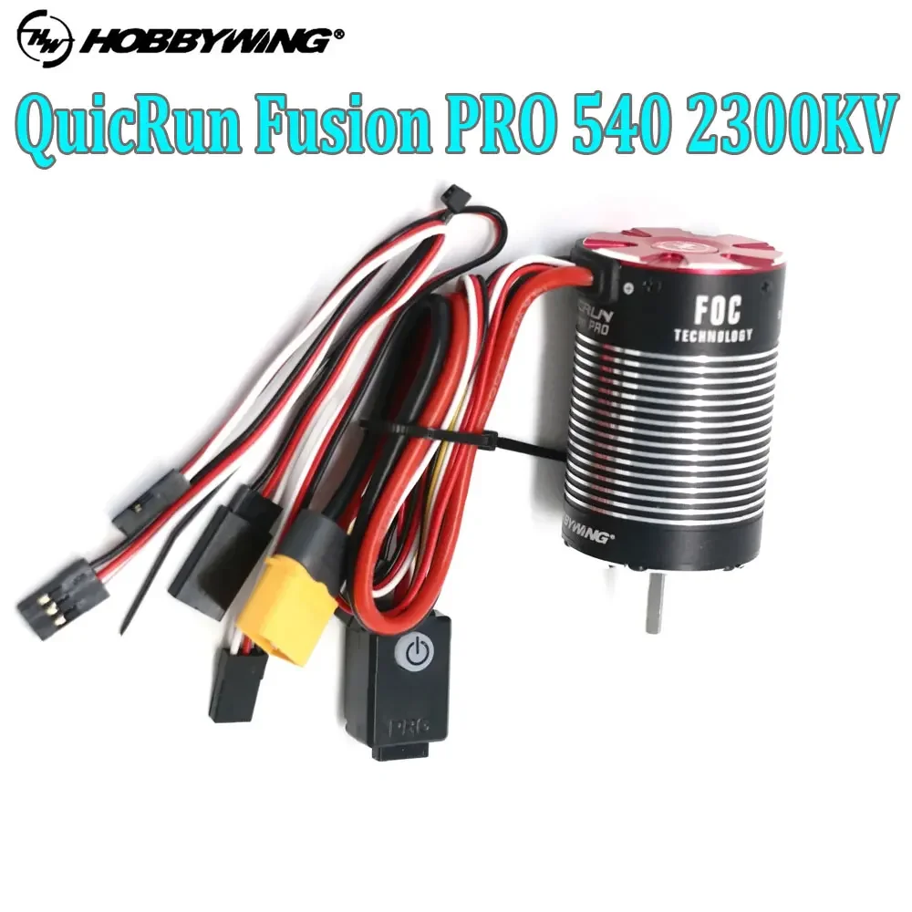 HobbyWing QuicRun Fusion Pro 540 2300KV Remote Control Car Motor Brushless Motor Built In 60A ESC 2 in1 for RC 1/10 Climbing Car