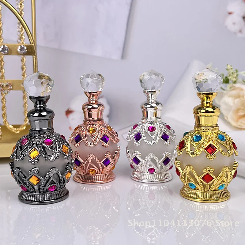 

1Pcs 2025 New 15ML Dubai Style Storage Bottle Glass Bottle Refillable Perfume Essential Oil Bottle Split Bottle Empty Bottle