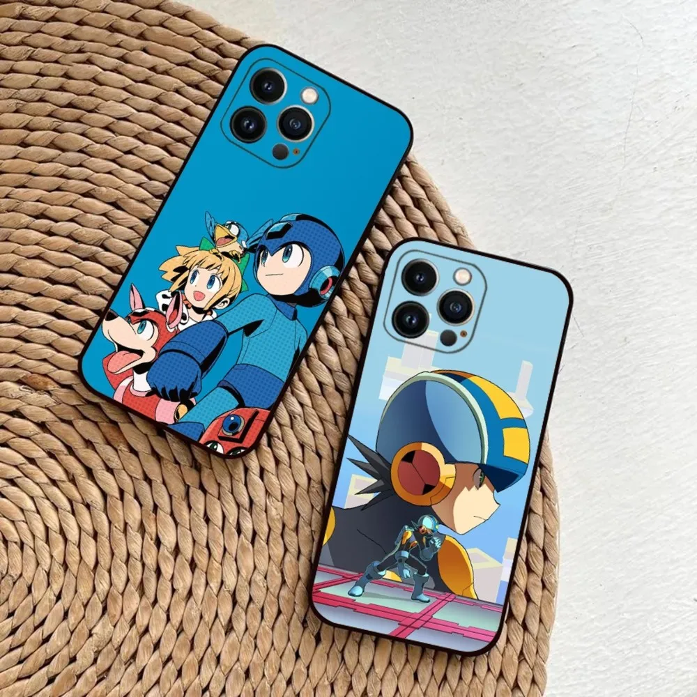 

R-Rockman Megaman Game Phone Case For iPhone 15,14,13,12,11,Plus,Pro Max,XS,X,XR,SE,Mini,8,7 Soft Silicone Black Cover