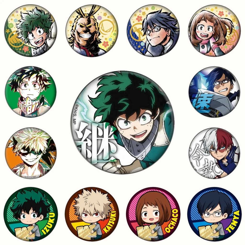 

58 мм аниме My Hero Academia Midoriya Izuku deku YAOYOROZU MOMO Aoyama Yuga косплей костюм значок булавка SPTE жесть брошь ﻿ Опора