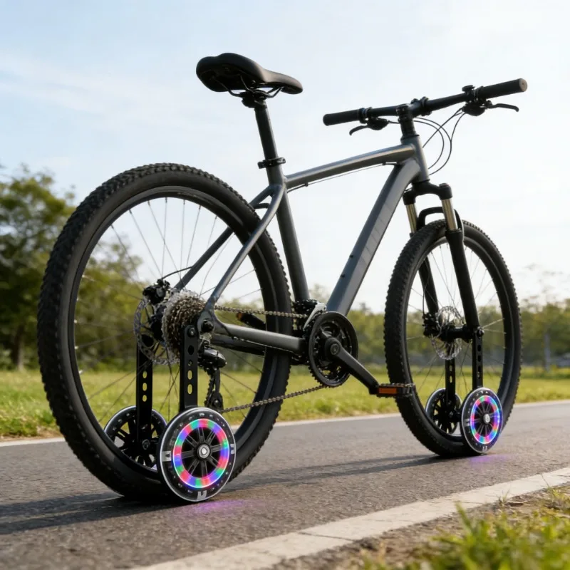 

1 Set Children's Bicycle Training Wheels Flash Silent Bike Stabilizer Installation Kit Thickened Noiseless Universal