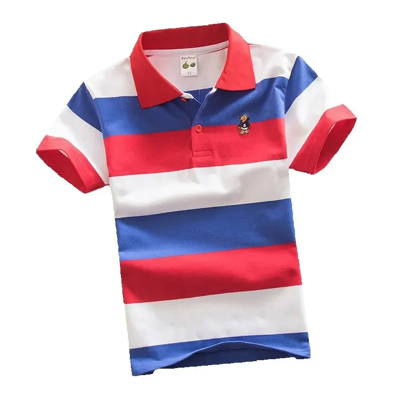 Teenster Summer Boys Short Sleeve Shirt Baby Children Costume Camisa Aports Polo Outfits Kids Solid Polo Shirt Toddler Boy Tops