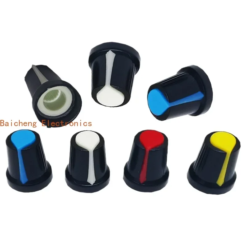 10PCS Universal flower shaft 6mm dual color plastic knob 15 *17 plastic potentiometer cap knob encoder cap blue yellow red white