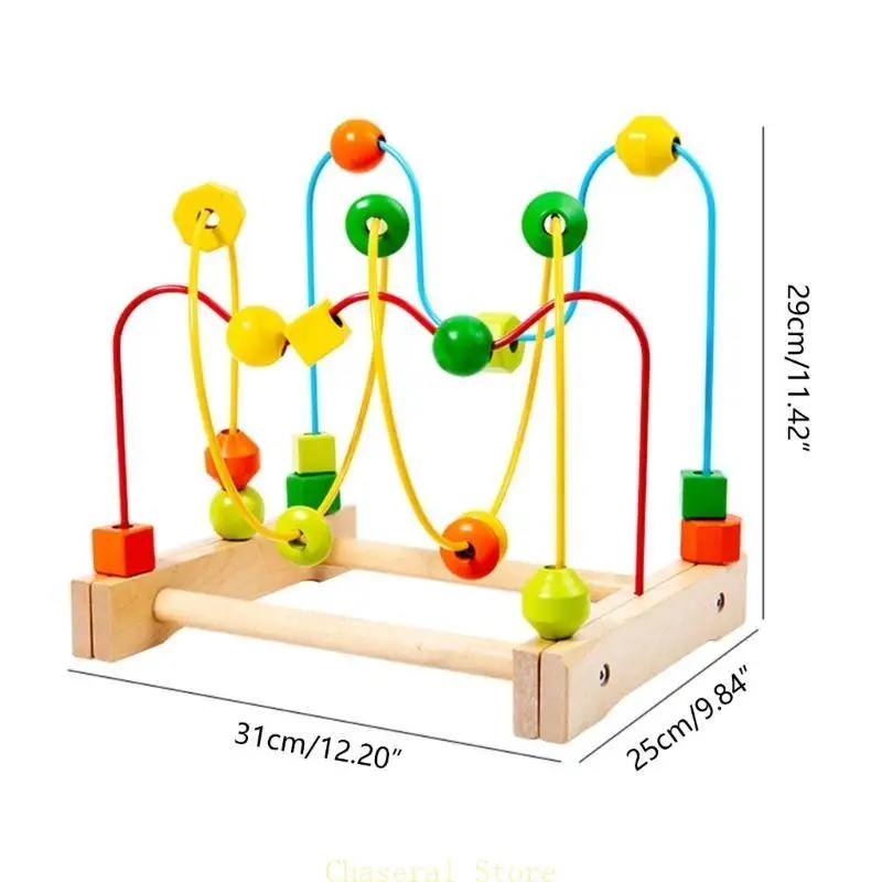 E7CE Perles jouets éducatifs sur les rails Toy préscolaire pour couleur des tout-petits reconnaît