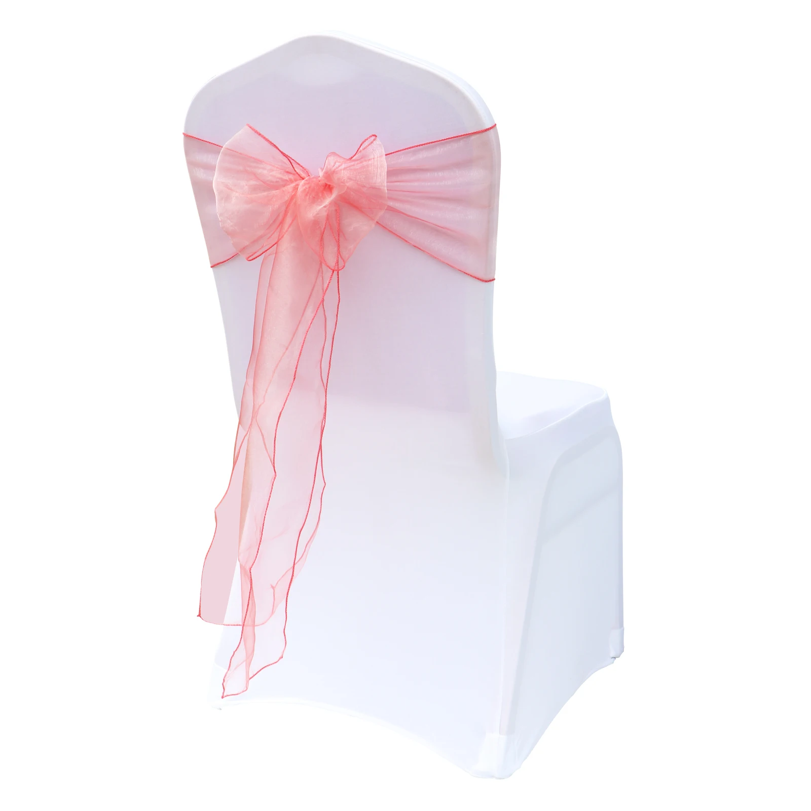 Organza Chair Sashes 100pcs/Lot Chair Bows Wedding Chair Knot Decoration for Chair Cover Party Event Banquet Decors Chair Band