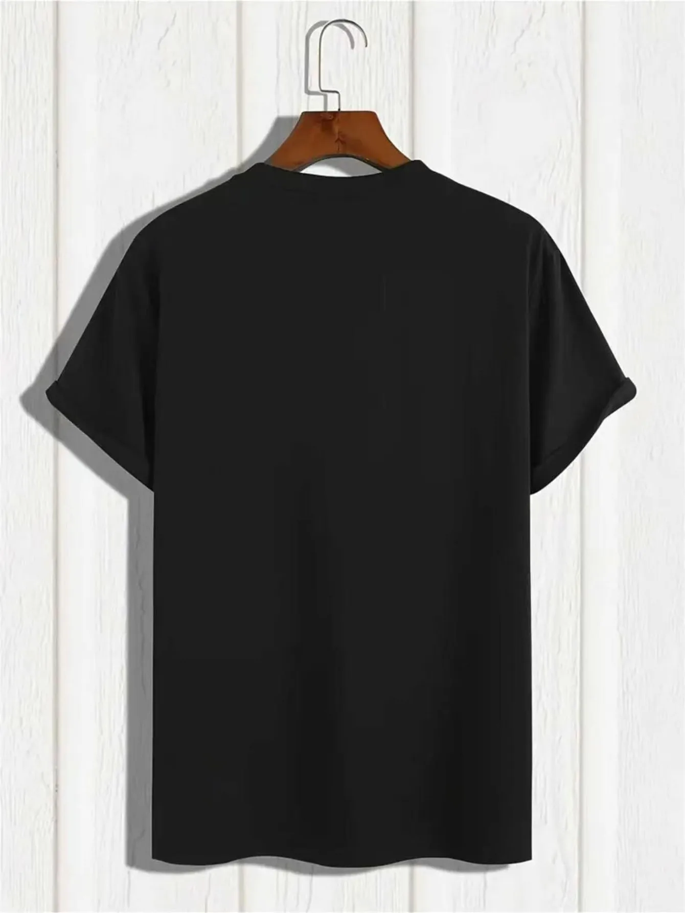 2026 Youth Casual Pattern T-Shirt, Trendy Street Style, Crew Neck Short Sleeve Fashion Hip Hop Printed T-Shirt, Men's Large Size Cotton T-Shirt