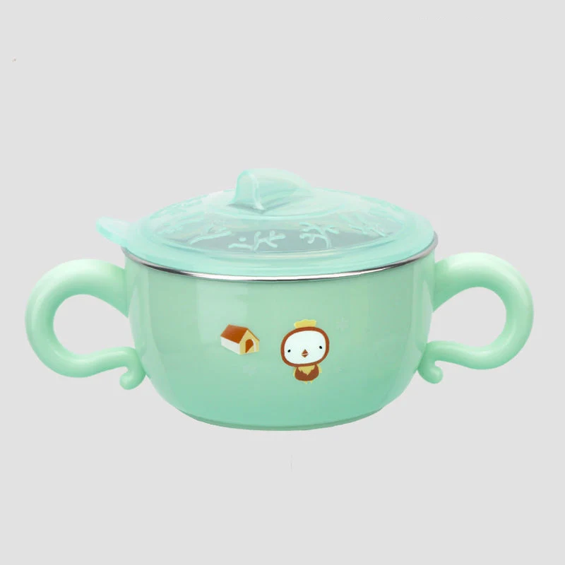 

1PCS children's complementary food bowl anti-scalding design baby food supplement rice bowl cartoon fun bowl