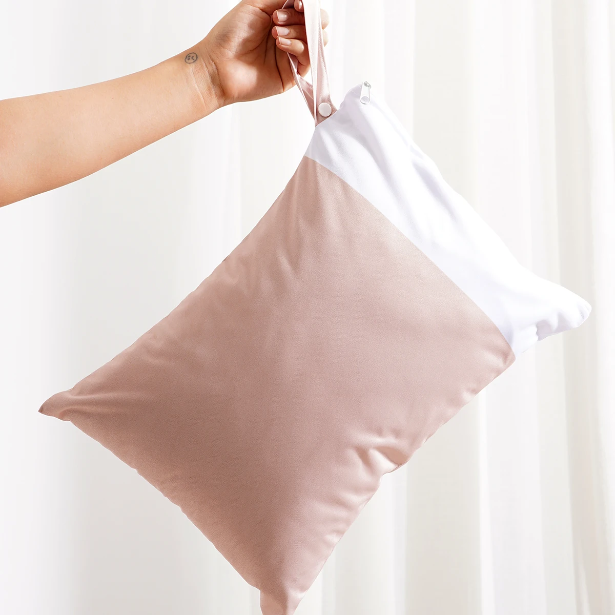 HappyFlute Tas Popok Bayi Tahan Air Ransel Basah/Kering dengan Ritsleting Penutup Popok Kain Basah yang Dapat Digunakan Kembali Perlengkapan Perjalanan untuk Orang Tua