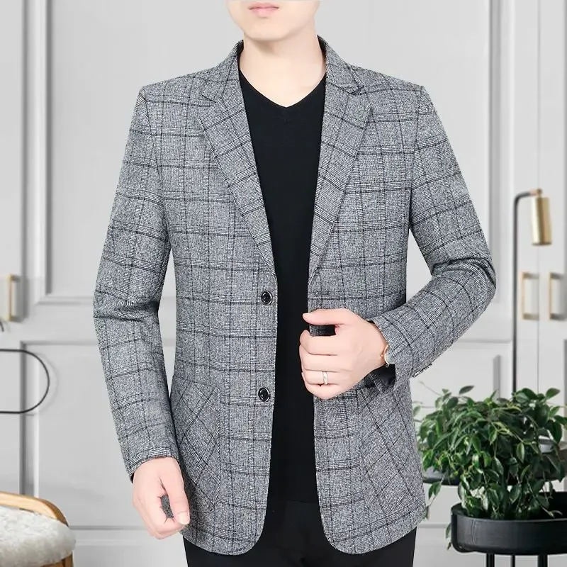 

Однобортный приталенный мужской пиджак, повседневный оригинальный классический мужской пиджак, новый в простых моделях, мужская одежда, модное пальто 2025 года