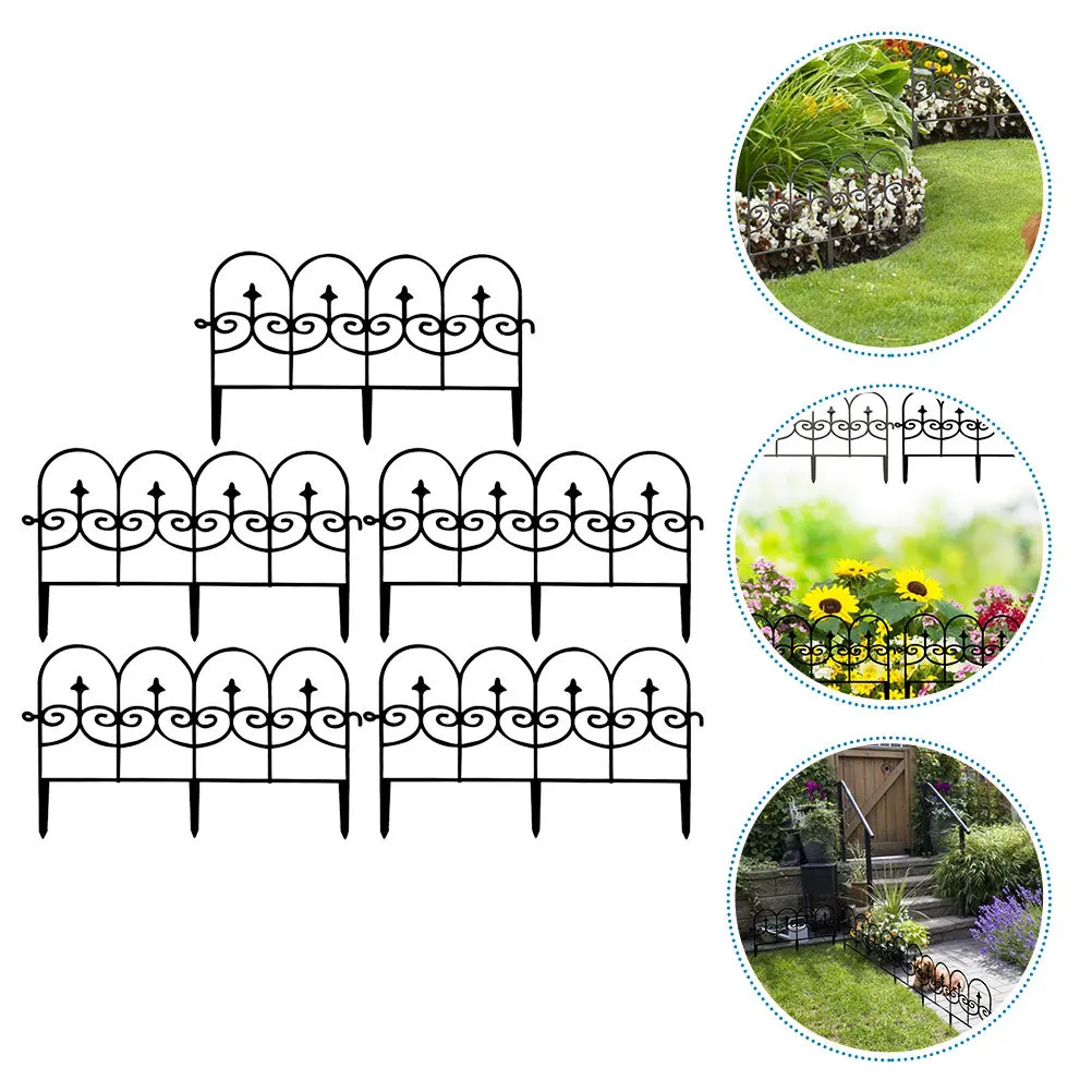 

5Pcs Garden Fence Panels Plastic Fencing for Yard Dog Barrier Lightweight Temporary Fence for Backyard Landscape Edging