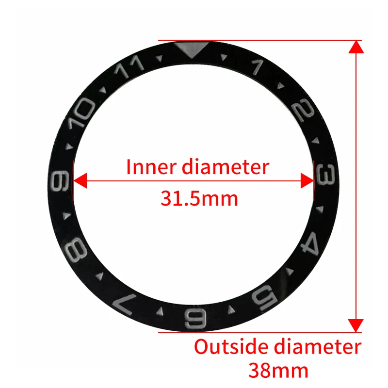 SKX Ceramic Insert 38*31.5mm Flat Bezel Inserts MOD Original SKX007 Crystal 31.5mm Black/Blue/Green Modified Watch Accessories