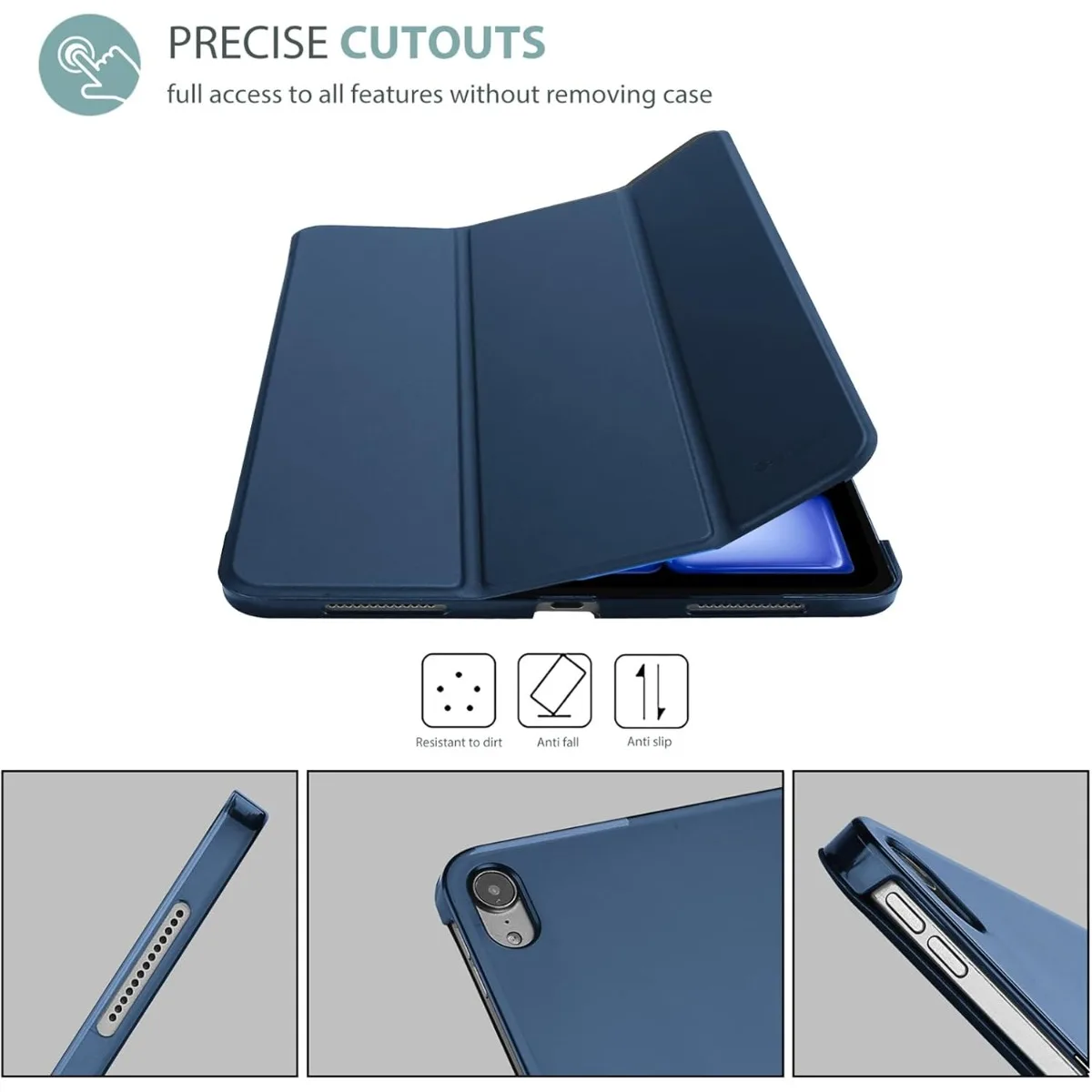 حافظة ذكية لجهاز iPad Air مقاس 11 بوصة M3 M2 2025 2024/10.9 Air 5th 4th Generation 2022 2020، غطاء حماية لهاتف Air 5 4-Navy