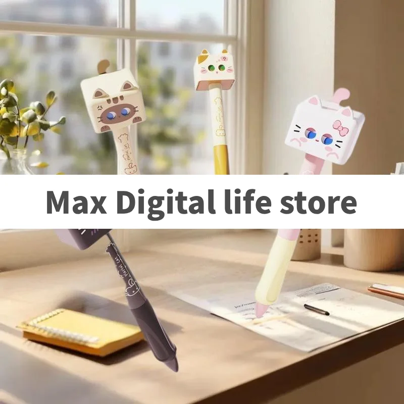 ปากกาเจลลายแมวน่ารัก 1/4 ชิ้น ขนาด 0.5 มม. หมึกดำ เขียนลื่น ปากกาลูกลื่น บรรเทาความเครียด แห้งเร็ว ปากกาแบบกลาง สำหรับโรงเรียนและสำนักงาน