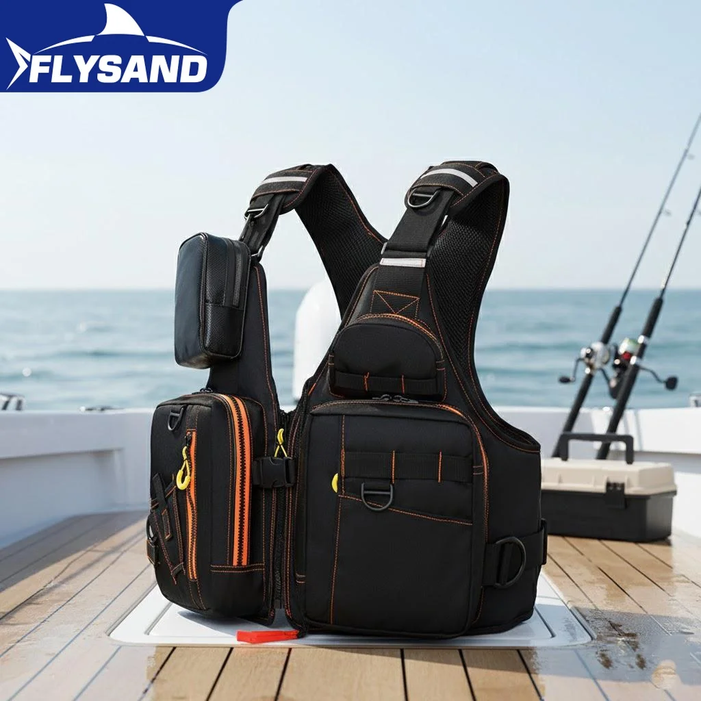 

Multifunctional Fishing Vest Life Jacket with Multiple Storage Pockets Buoyant Safety Gear for Outdoor Fishing and Water Sports