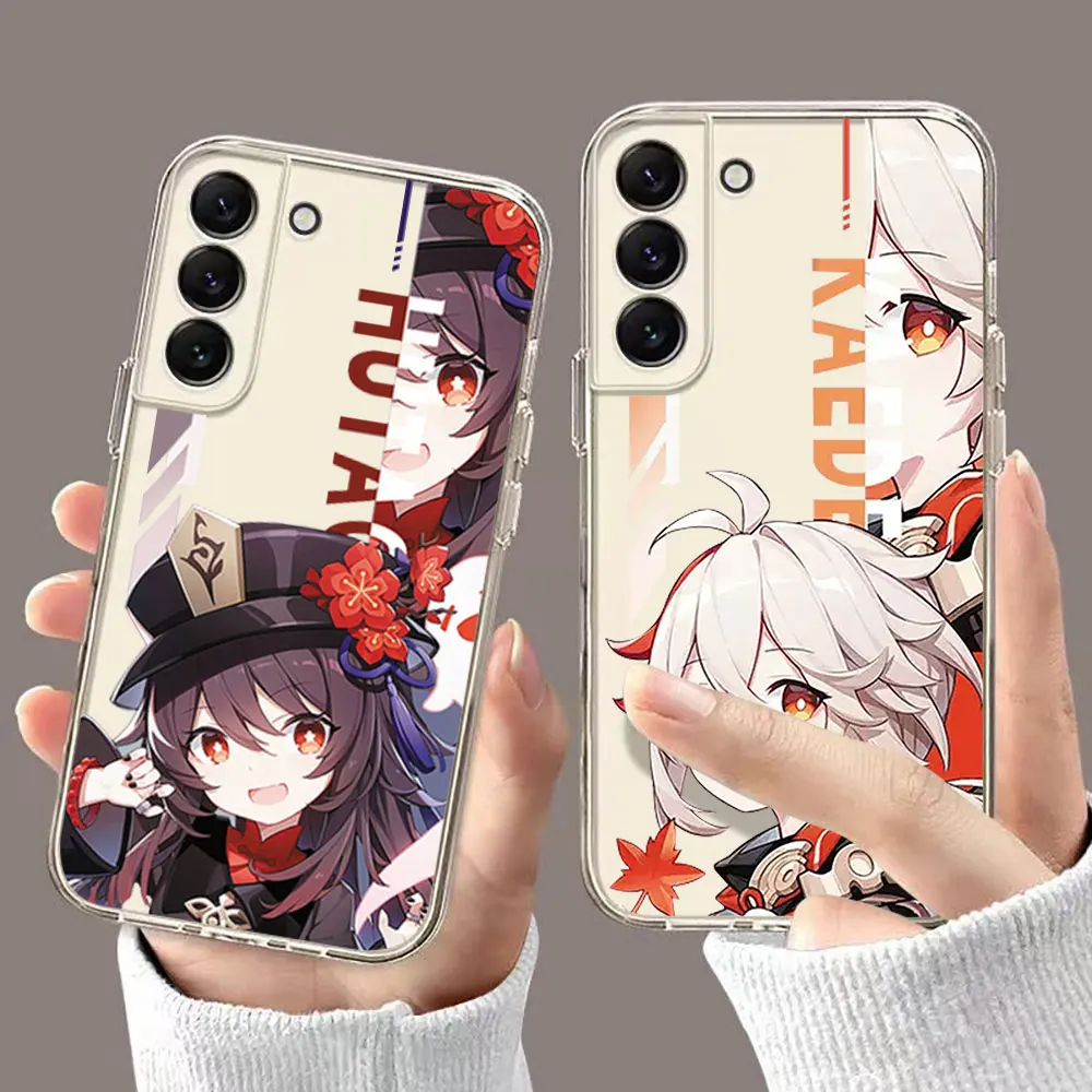 Прозрачный мягкий чехол Game Genshin Impact для Samsung Galaxy S23 S22 S21 S20 Ultra FE 5G S11 S10 Note 20 10 Plus Pro A04 A04E