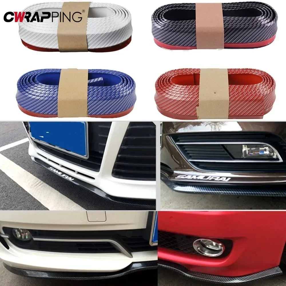 2.5M Car Lip Skirt Protector Exterior Mouldings Car Front Bumper Lip Universal Body Rubber Strip Rubber Anti Scratch Protector