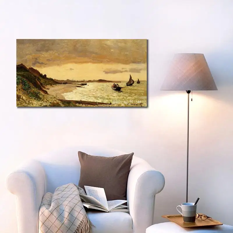 

Paintings for Bedroom The Coast at Sainte Adresse Claude Monet Reproduction Art High Quality Hand Painted