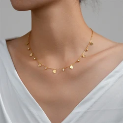 Kuziduocai 100% Stainless Steel 2025 New Fashion Jewelry Zircon Heart Shape Butterfly Charm Chain Choker Necklaces For Women