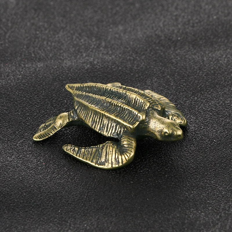 Solid Brass Turtle Mini Statue Retro Tea Pet Ornament Desktop Animal Craft Home Decoration Kids Gifts