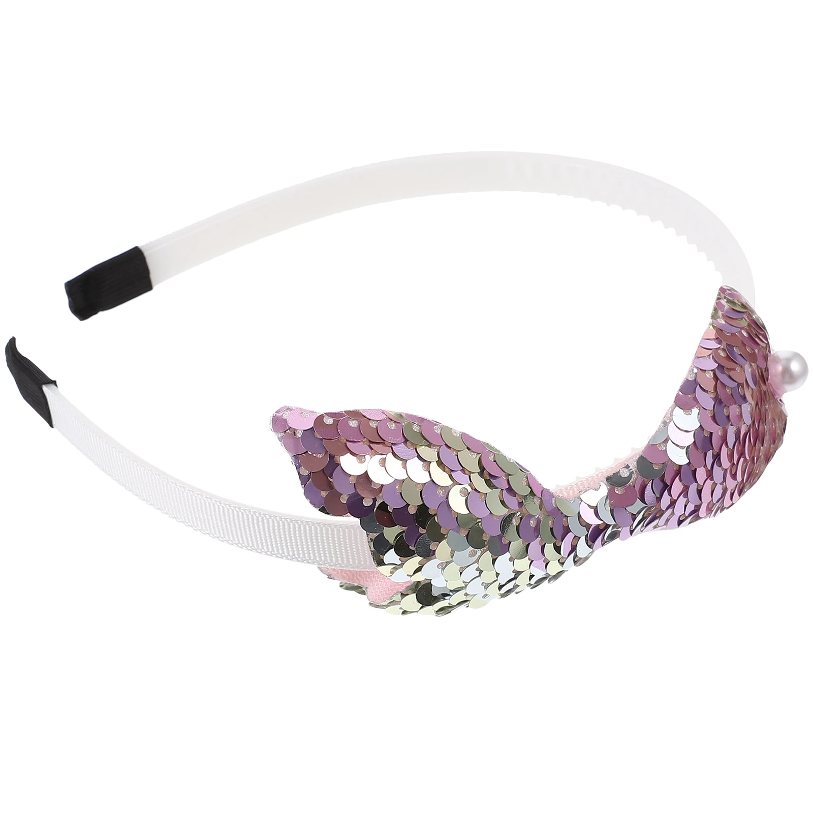 

Sequin Mermaid Tail Headband Children Hair Accessories Flip Fish Scale Pearl Hoop Non slip Handmade Lightweight
