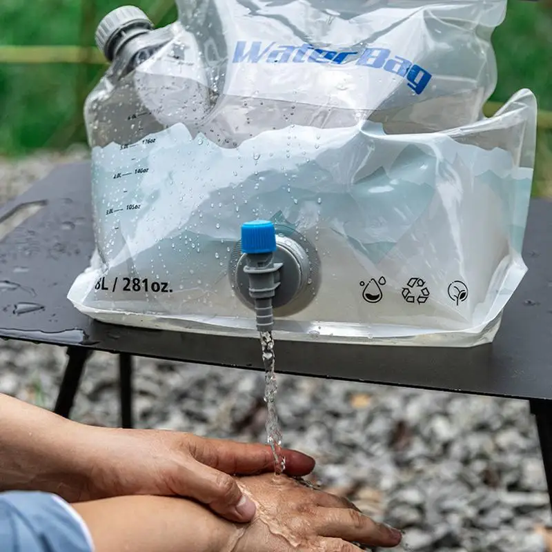 

Складная сумка для хранения воды, складной контейнер для питьевой воды с краном, 8 л, не утечка, морозильная складная бутылка для воды для кемпинга