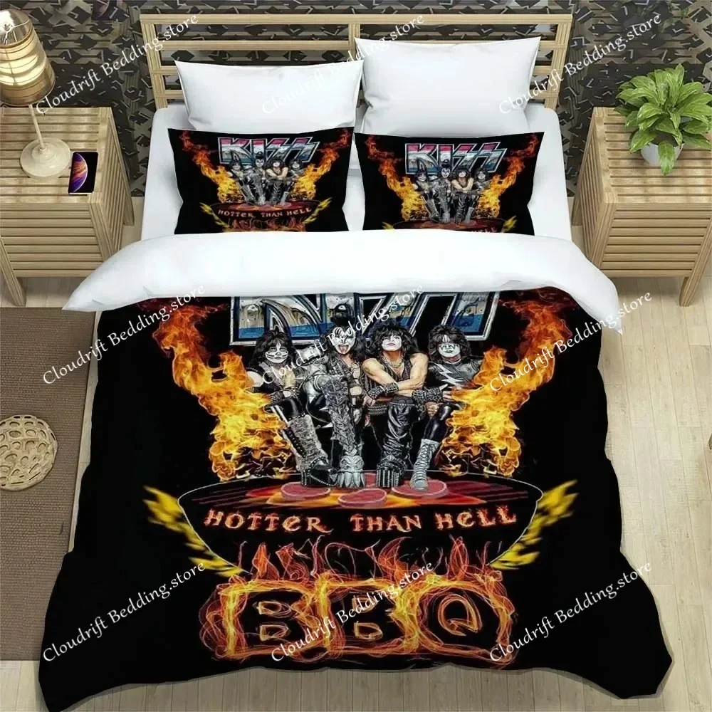 KISS Rock Band Bedding Set,Single Twin Full Queen King Size,KISS Music Bed Set Kid Bedroom Bedding Sets