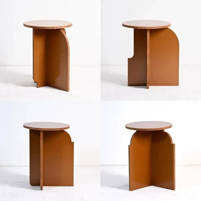 Modern Small Round Solid Wood Coffee Table Side Table for Living Room Sofa Home Furniture