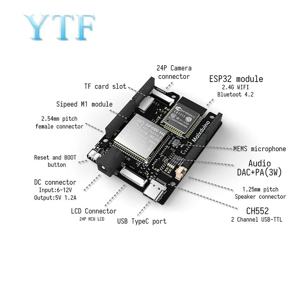 Sipeed Maixduino AI Development Board K210 RISC-V AI+lOT ESP32 Compatible With