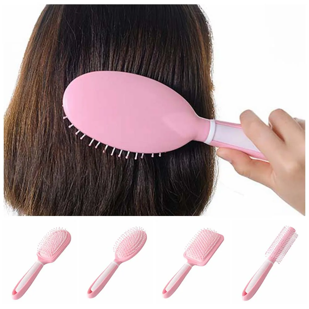 Bolsa de aire antiestática, peine para peluquería, herramienta de peinado para masaje del cuero cabelludo, cepillo para el cabello, peine de masaje Rosa portátil para salón de belleza