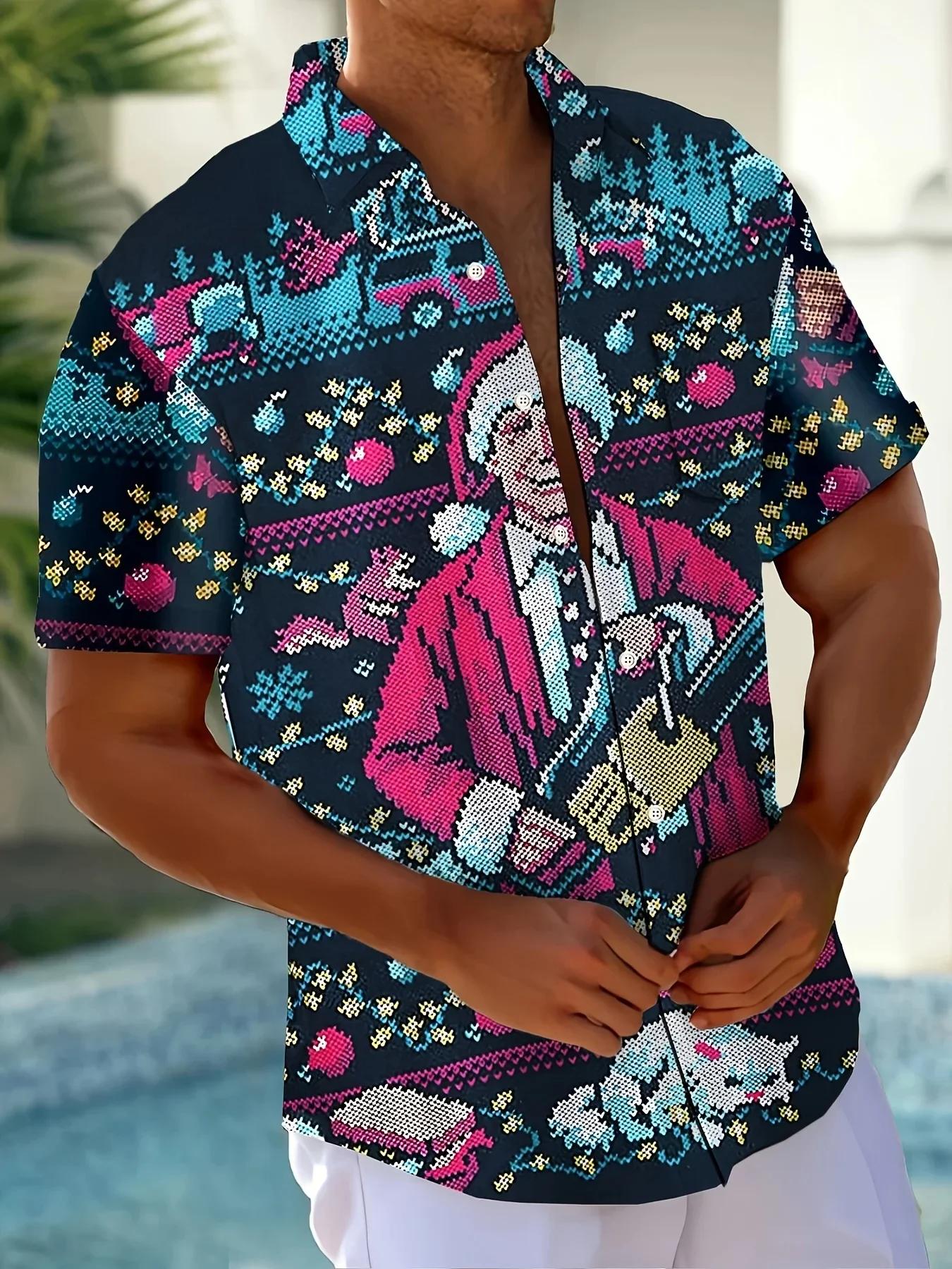 

Men's Casual Beach Hawaiian Shirt Summer Man Short Sleeve Cool Print Breathable Lightweight Stylish Fashion Tops