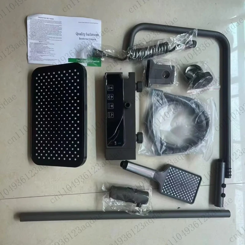 

Shower Set Brass Shower Suite Bathroom Brass Shower Faucet Set Temperature Display Ambient Lighting Hot & Cold Water