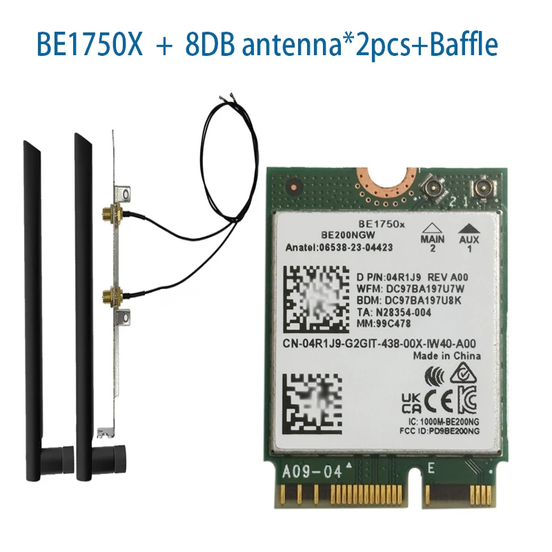 BE1750x Najnowsza karta Wi-Fi Killer Wi-Fi 7 Tri-Band 2.4/5/6 GHz 5.8Gbps BT5.4 Obsługa M.2 PCIe 802.11BE BE200NGW — zdjęcie produktu 6