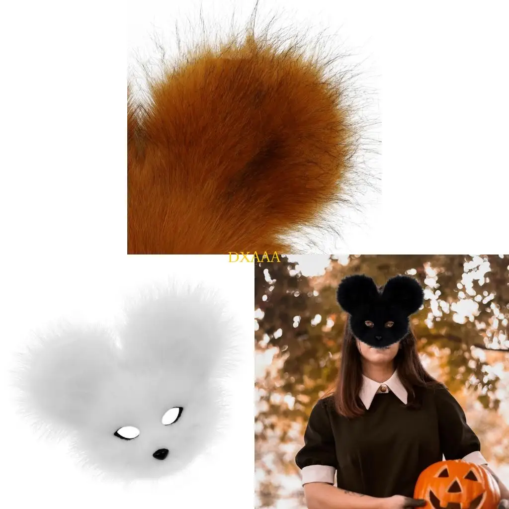 

DXAA Animal Mouse Mask Halloween Party Cosplay Costumes Props Plush Half Face Mask