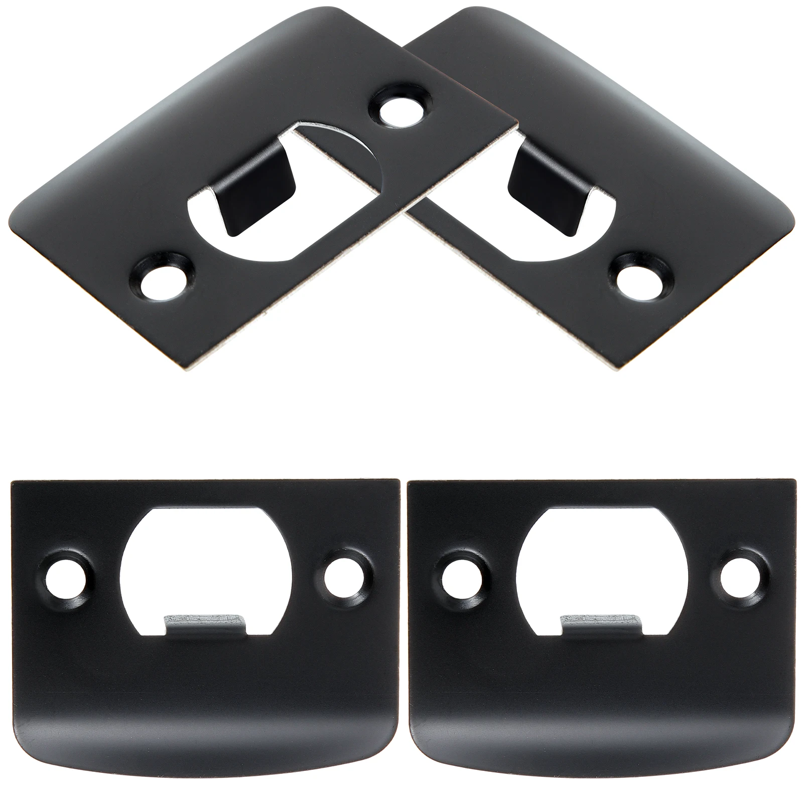 

Stainless Steel Door Strike Plate for Interior Doors Square Keep Black Deadbolt Replacement Security Reinforcement Plate Lock