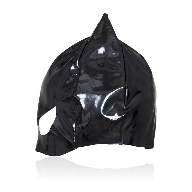 Sexy Pearlite Leather Fetish Eye Mask Hood Women Cosplay Flirting Halloween Costumes Easter Nightclub Party Exotic Accessories