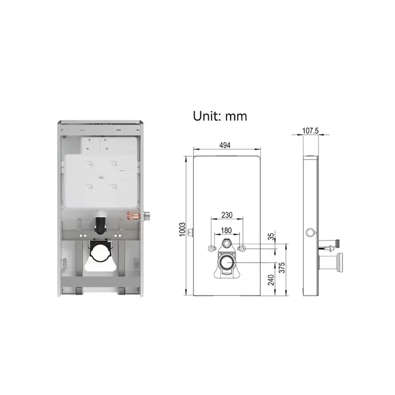 Hot SalesDual Flush Concealed Cistern Glass Water Tank Toilet Cistern For Back To Wall Toilet