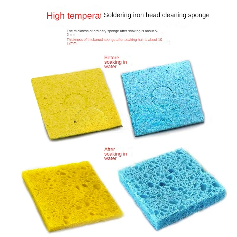 10pcs High Quality High-temperature Resistant Sponge Electric Soldering Iron Sponge Head Cleaning Sponge Pad