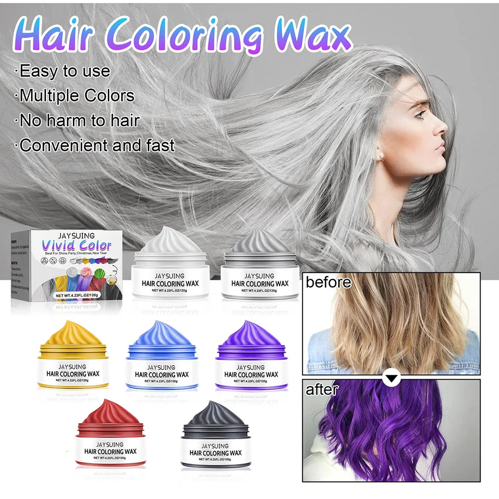 Multi Colors Hair Coloring Wax Fashionable Easy Dyeing Hair Dyeing Wax For Dressing