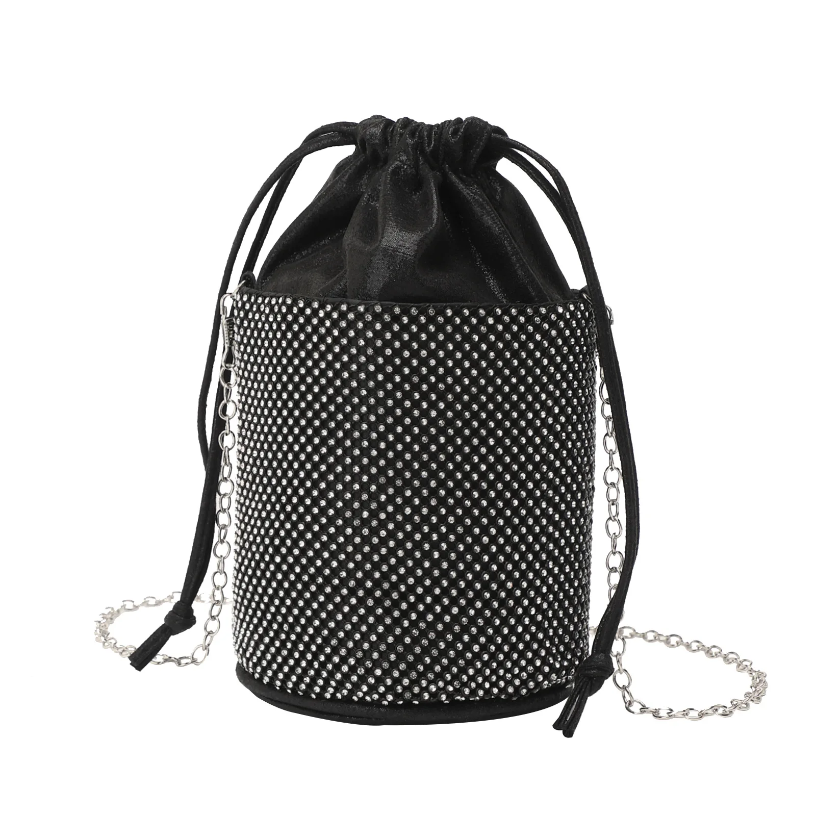 

Сумка-мессенджер с цепочкой-ведром, полная бриллиантов, блестящая ужин, женская вечерняя сумка, женская сумка со стразами Billeteras De Mujer