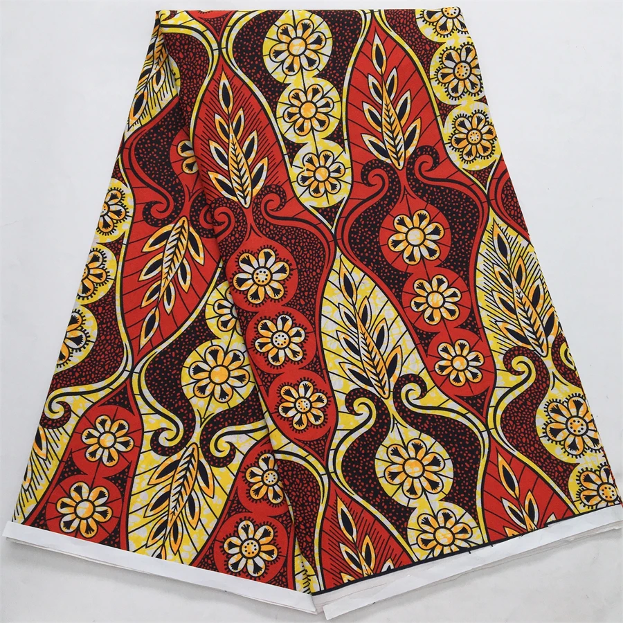 2024 High Quality Real Ankara Wax Lace fabric Nigerian Prints Fabric Ghana Style Latest Polyester 6 Yards for Women Party Dress