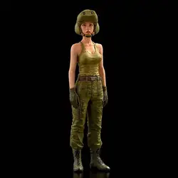 1:35 Die-cast Resin Model Tanker Female Soldier Needs Manual Coating Resin Model Free Shipping