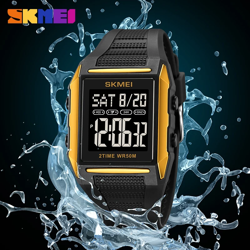 SKMEI Multifunctional Fashion Digital Countdown Sport Watches Mens 50M Waterproof Back Light Stopwatch Wristwatch Alarm Clock