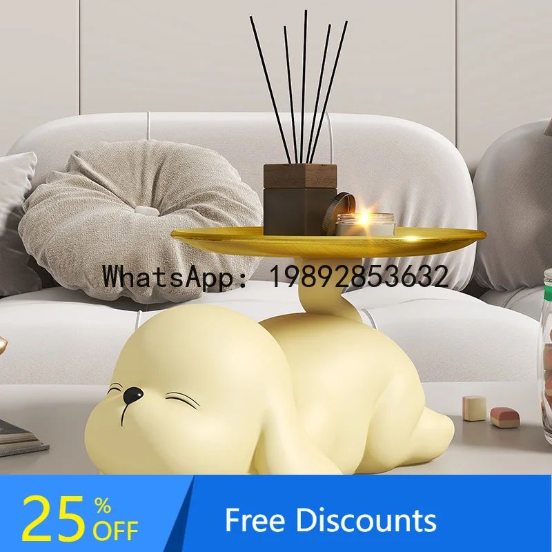 

ZK Cute Dog Entryway Shoe Cabinet Key Storage Ornament Living Room Desktop Coffee Table Tray Decoration