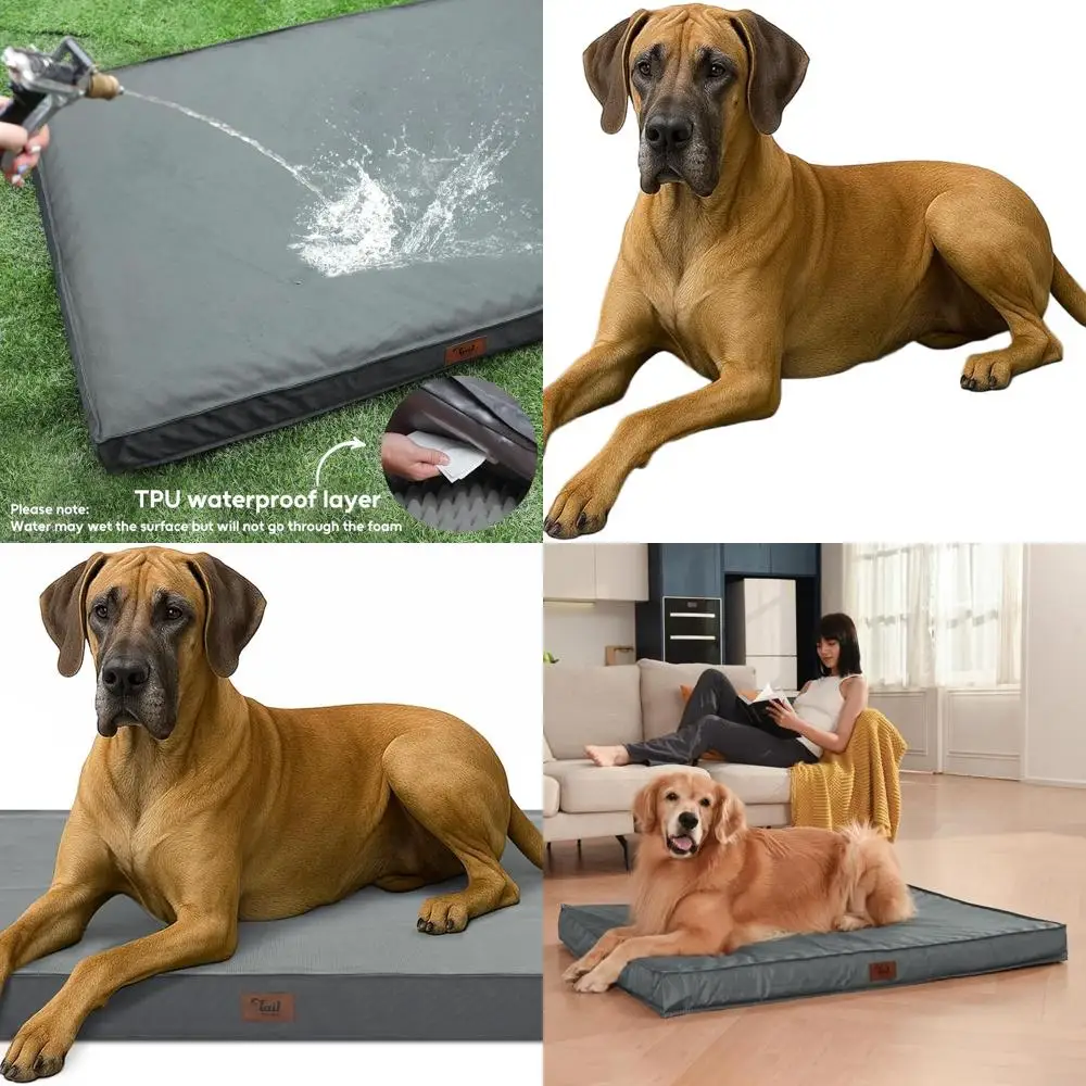 

Jumbo Orthopedic Waterproof Dog Bed with Removable Cooling Cover for Large Dogs, Grey