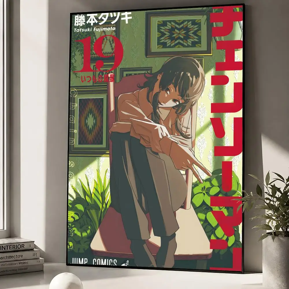 Anime Chainsaw Man Denji Pochita Makima Poster zum Abziehen und Aufkleben, Wandkunst, PP, wasserfest, HD, Schlafzimmer, Wohnzimmer, Heimdekoration, Geschenk – Detail 16