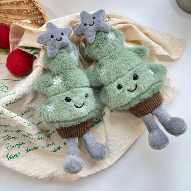 Schattige ster kerstboom knuffel - schattige vredesnacht pop sleutelhanger, decoratieve tas charme, perfect huiscadeau voor vakanties