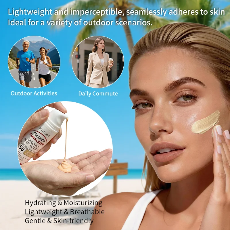 Tinted Sunscreen-Instant Glass Skin Glow BB Cream With SPF 50, Natural Glow,Waterproof, Warm Yellow Tone That Adapts To Skin - view 3
