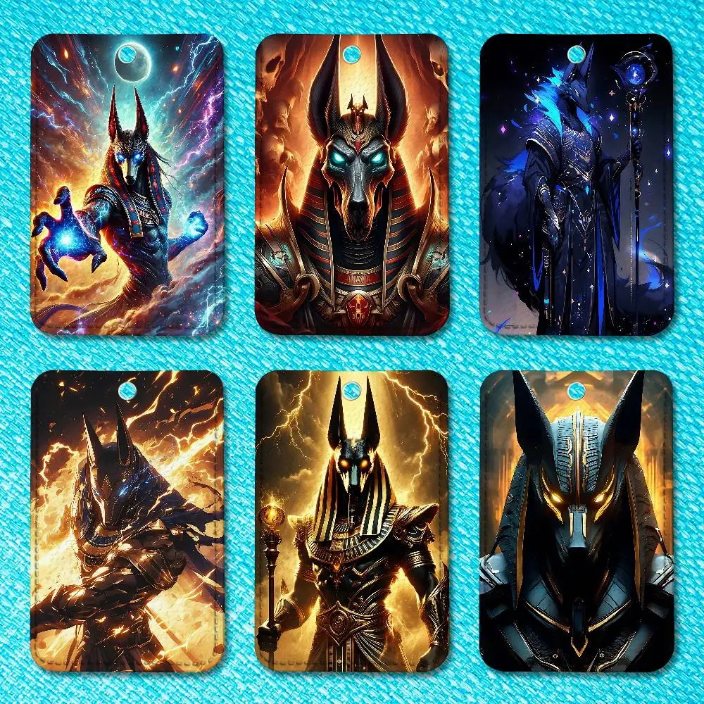 

E-Egyptian A-Anubiss-S God Art Custom Access Card Case Leather Card Holder Transportation Card Case Gifts